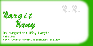 margit many business card